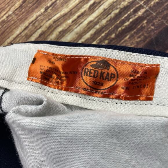 Red Cap Men's Work Pants Navy Blue Size Work Wear Sz 36 (36x31) - Picture 4 of 10